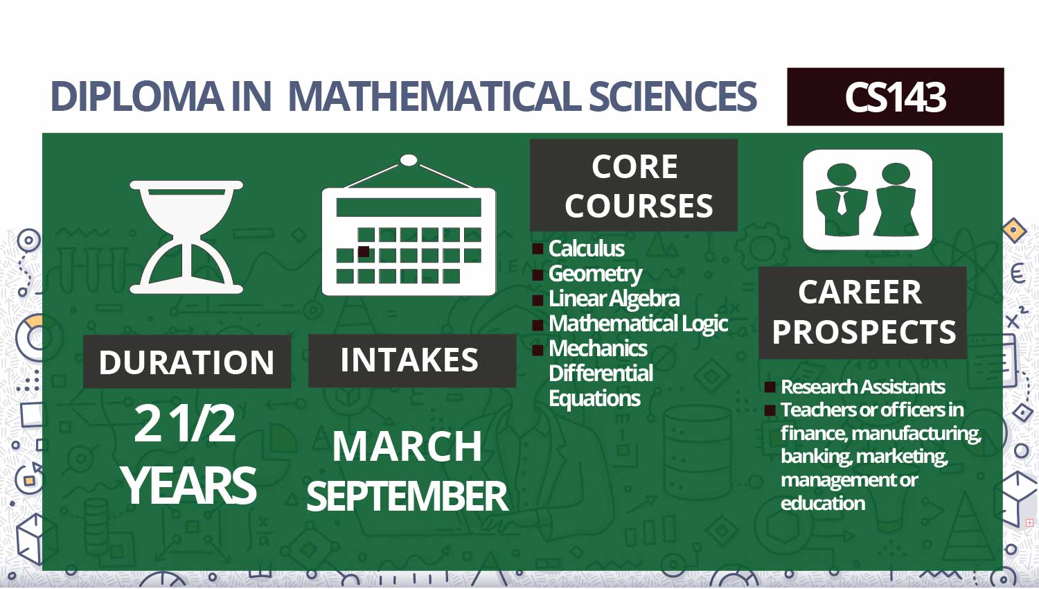 Cs143 Diploma In Mathematical Sciences Diploma Sains Matematik